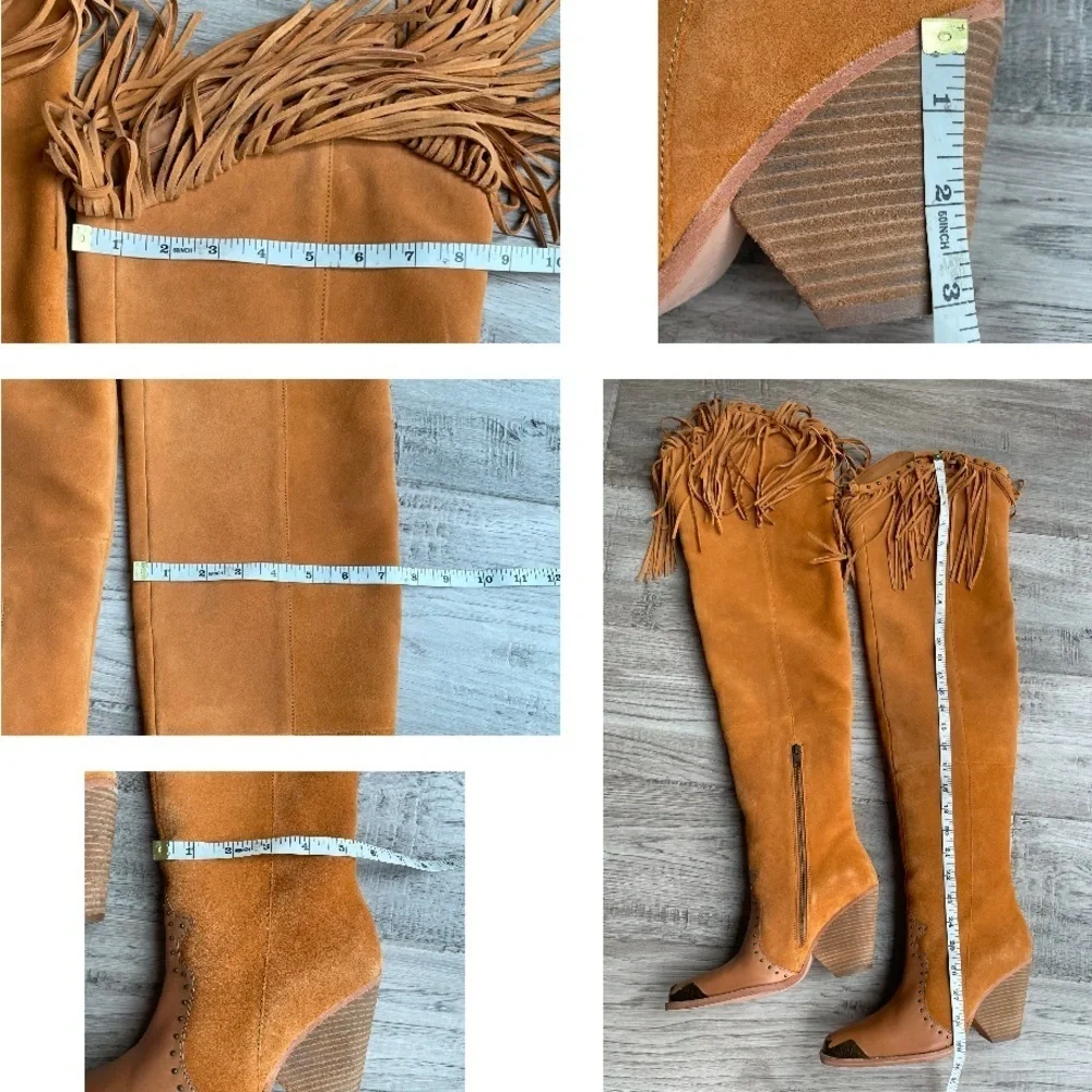 Spell Cognac Fringe Over-The-Knee Suede Boots